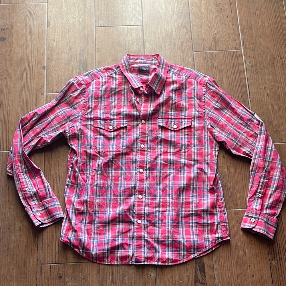 UNTUCKit Red and Blue Plaid Shirt